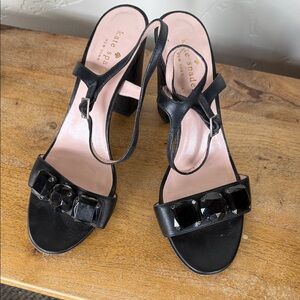 Kate Spade Black Heeled Sandals with Gem Accents
